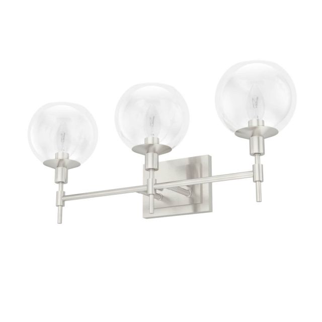Hunter 19764 Xidane 3 Light 24 inch Bath Vanity Light in Brushed Nickel with Clear Glass