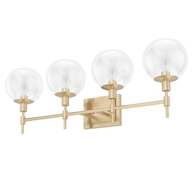 Hunter 19765 Xidane 4 Light 30 inch Bath Vanity Light in Alturas Gold with Clear Glass