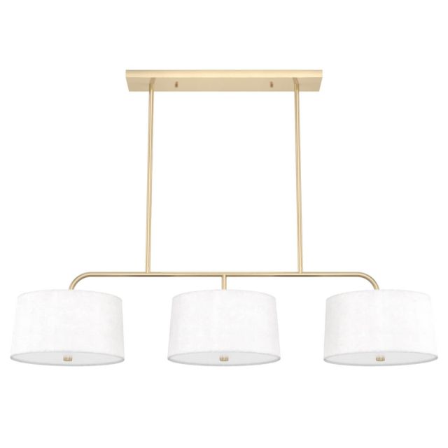 Hunter Cottage Hill 6 Light 49 inch Linear Light in Alturas Gold with Off White Linen Shade and Frosted Glass 19897