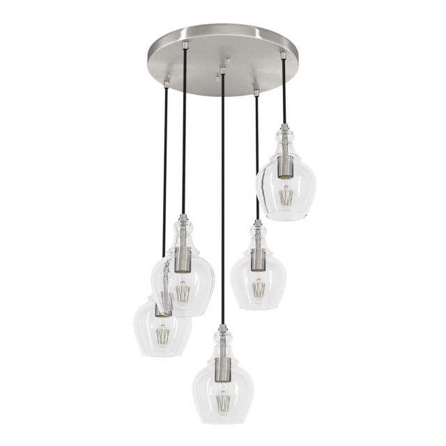 Hunter 19899 Maple Park 5 Light 20 inch Round Cluster Pendant in Brushed Nickel