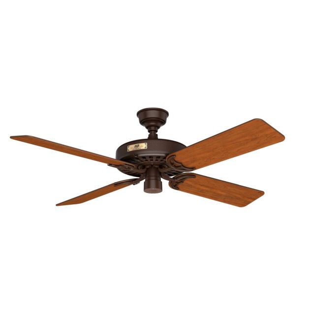 Hunter 23847 Original 52 inch 5 Blade Pull Chain Outdoor Ceiling Fan in Chestnut Brown with Cherry-Walnut Blade