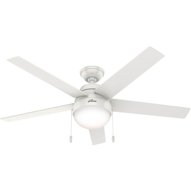 Hunter Anslee 52 inch 5 Blade LED Ceiling Fan in Fresh White with Natural Wood-Fresh White Blade 50231