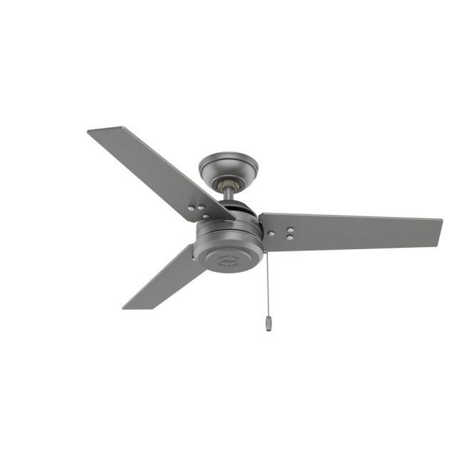 Hunter Cassius 44 inch 3 Blade Outdoor Ceiling Fan in Matte Silver with Roasted Maple-Matte Silver Blade 50256