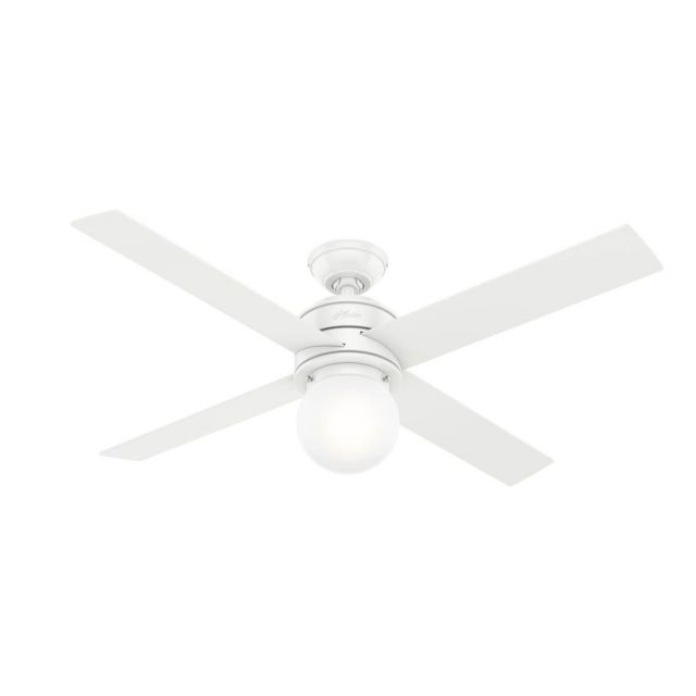 Hunter Hepburn 52 inch 4 Blade LED Ceiling Fan in Matte White with Matte White-Bleached Oak Blade 50276