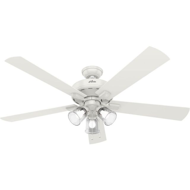 Hunter 51103 Crestfield 60 inch 5 Blade Pull Chain LED Ceiling Fan in Fresh White