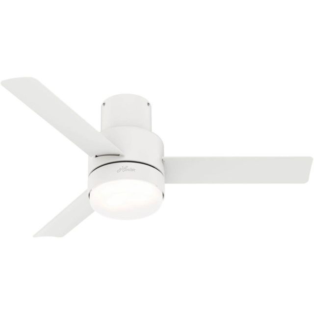 Hunter 51334 Gilmour 44 inch 3 Blade Flush Mount LED Outdoor Ceiling Fan in Matte White