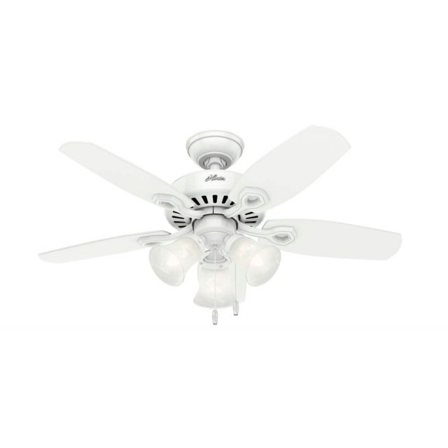 Hunter 52105 Builder 42 inch 5 Blade Pull Chain LED Ceiling Fan in Snow White