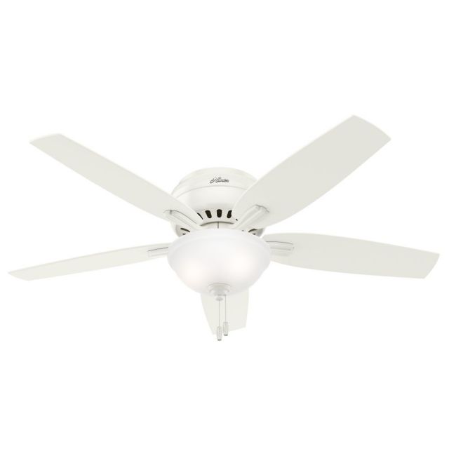 Hunter Newsome 52 Inch 2 Light Ceiling Fan In White 5 Fresh White Blade And Clear Frosted Glass - 53313