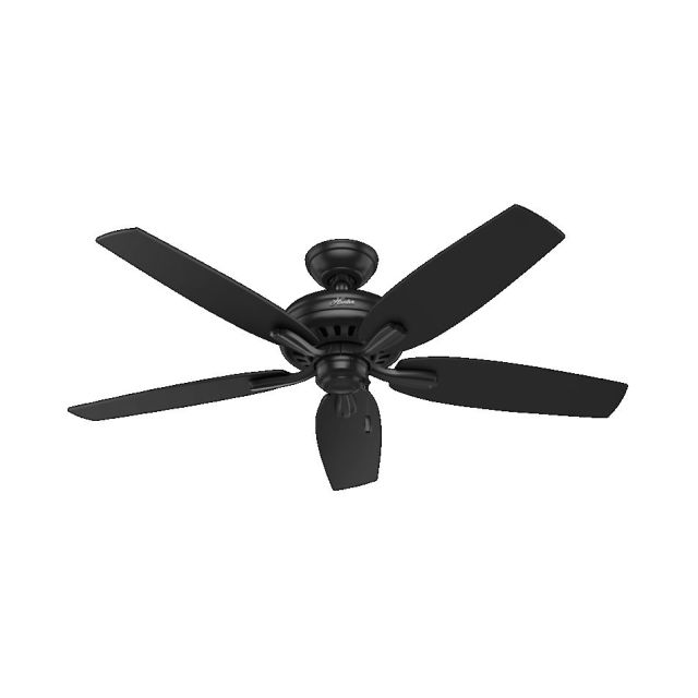 Hunter Newsome 52 Inch Ceiling Fans In Black With 5 Matte Black Blade - 53324