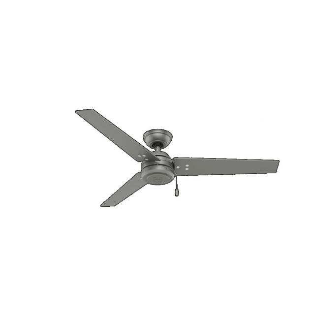 Hunter Cassius 52 Inch Outdoor Ceiling Fans In Matte Silver With 3 Matte Silver Blade - 59262
