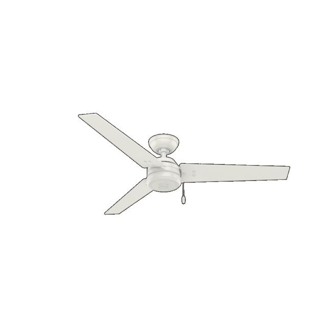 Hunter 59263 Cassius 52 Inch Outdoor Ceiling Fans In Fresh White With 3 Fresh White Blade