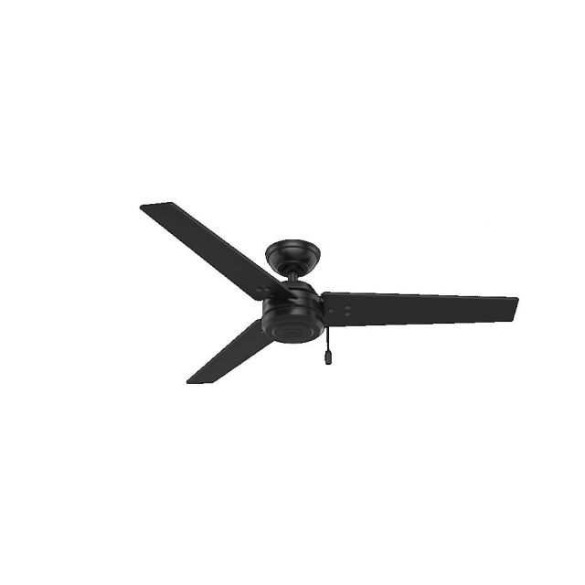 Hunter Cassius 52 Inch Outdoor Ceiling Fans In Matte Black With 3 Matte Black Blade - 59264