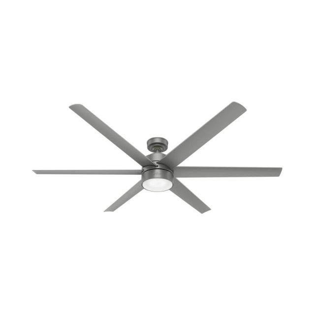 Hunter Solaria 72 inch 6 Blade LED Outdoor Ceiling Fan in Matte Silver 59629