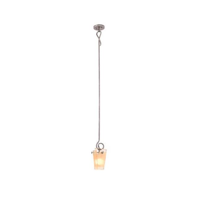 Kalco Lighting 1851PS/ANTQ Tribecca 1 Light 7 inch Pendant in Pearl Silver with Tribecca Antique Filigree Side Glass