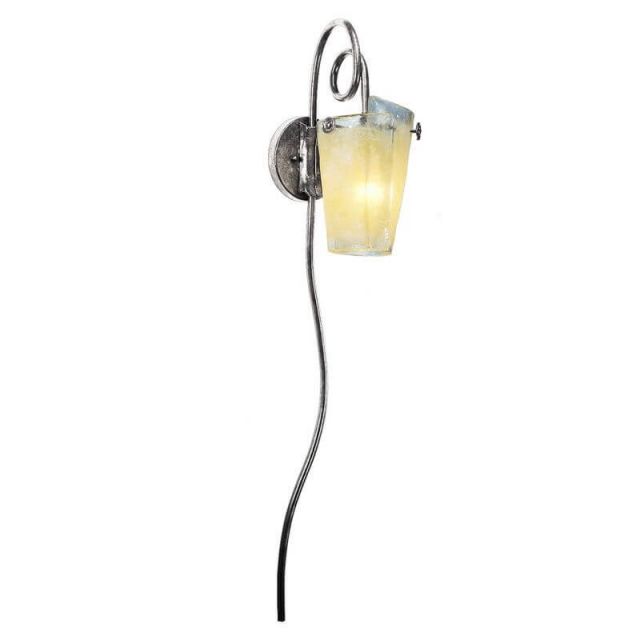 Kalco Lighting 4305PS/FROST Tribecca 1 Light 39 Inch Tall Wall Bracket in Pearl Silver with Tribecca Frost Side Glass