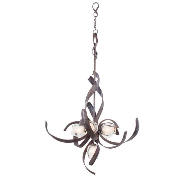 Kalco Lighting 7540OC Solana 6 Light 42 inch LED Two Tier Chandelier in Oxidized Copper with Hand Blown Glass