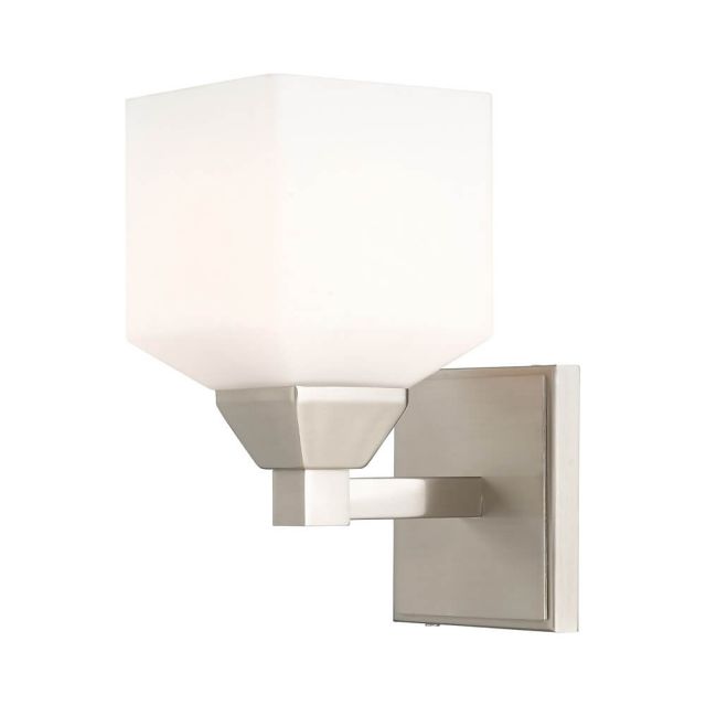 Livex 10281-91 Aragon 1 Light 10 Inch Tall Brushed Nickel Wall Sconce