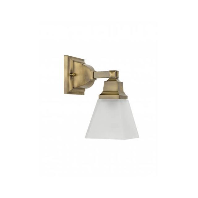 Livex 1031-01 Mission 1 Light 5 inch Bath Lighting In Antique Brass With Satin Glass