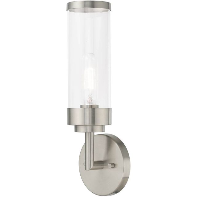 Livex 10361-91 Hillcrest 1 Light 16 Inch Tall Brushed Nickel ADA Wall Sconce