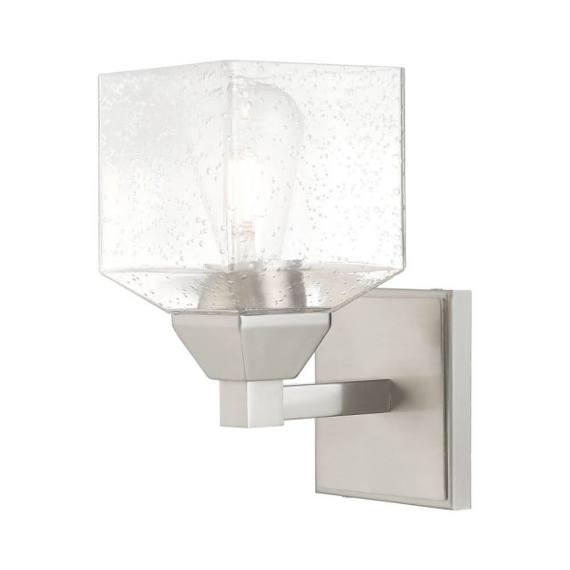 Livex 10381-91 Aragon 1 Light 10 Inch Tall Brushed Nickel Wall Sconce