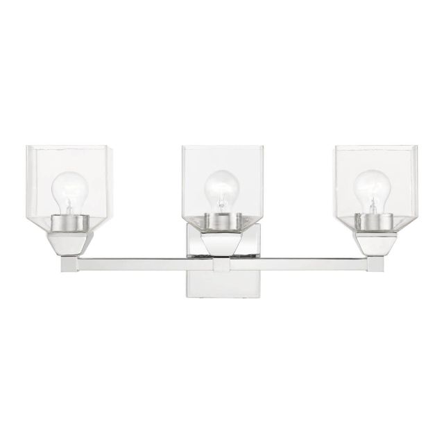Livex 16773-05 Aragon 3 Light 23 inch Vanity Sconce in Polished Chrome with Clear Glass