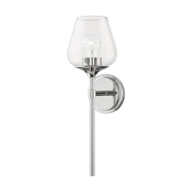 Livex 17471-05 Willow 1 Light 18 inch Tall Wall Sconce in Polished Chrome with Clear Glass