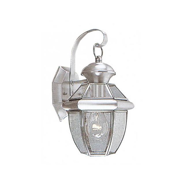 Livex 2051-91 Monterey 1 Light 13 Inch Tall Outdoor Wall Lantern In Brushed Nickel With Clear Flat Glass