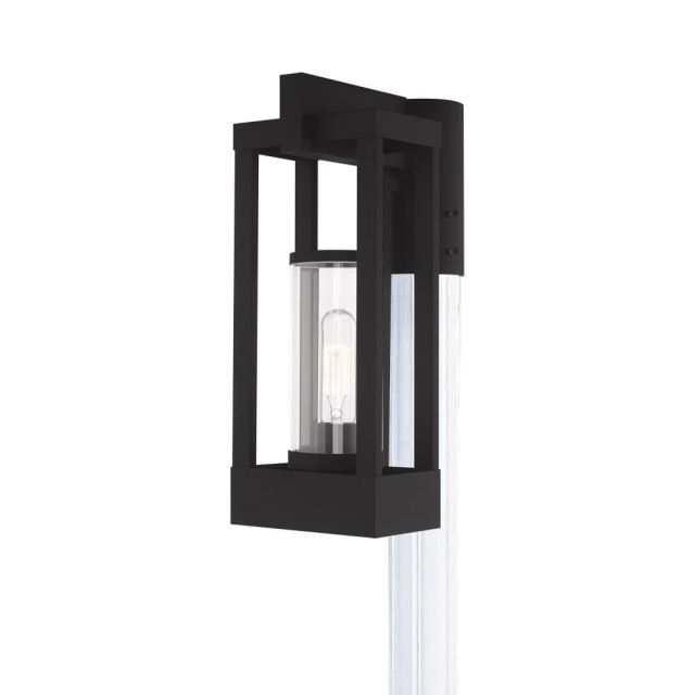 Livex 20994-04 Delancey 1 Light 15 Inch Tall Black Outdoor Post Top Lantern