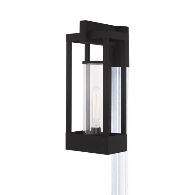 Livex 20996-04 Delancey 1 Light 19 Inch Tall Black Outdoor Post Top Lantern