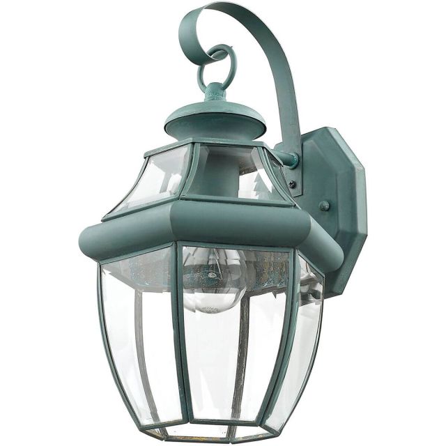 Livex 2151-06 Monterey 1 Light 13 Inch Tall Outdoor Wall Lantern In Verdigris with Clear Beveled Glass