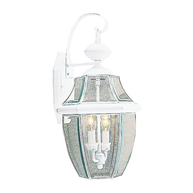 Livex 2251-03 Monterey 2 Light 20 Inch Tall Outdoor Wall Lantern In White with Clear Beveled Glass