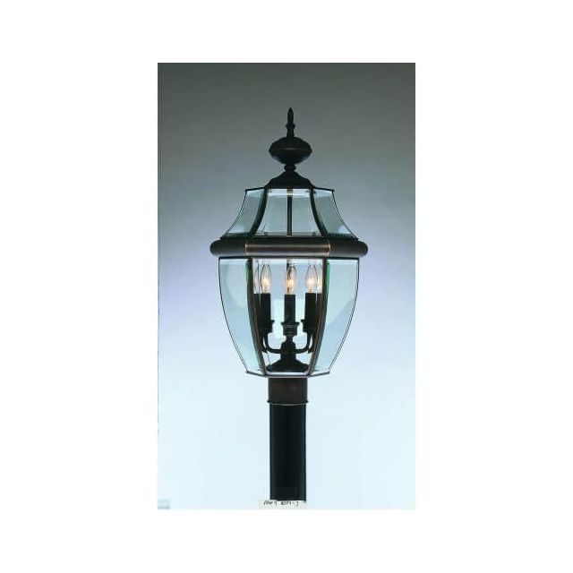 Livex 2354-07 Monterey 3 Light 24 Inch Tall Outdoor Post Lantern In Bronze with Clear Beveled Glass