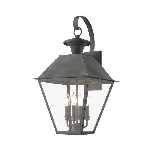 Livex 27222-61 Wentworth 4 Light 28 inch Tall Outdoor Wall Lantern in Charcoal with Clear Glass