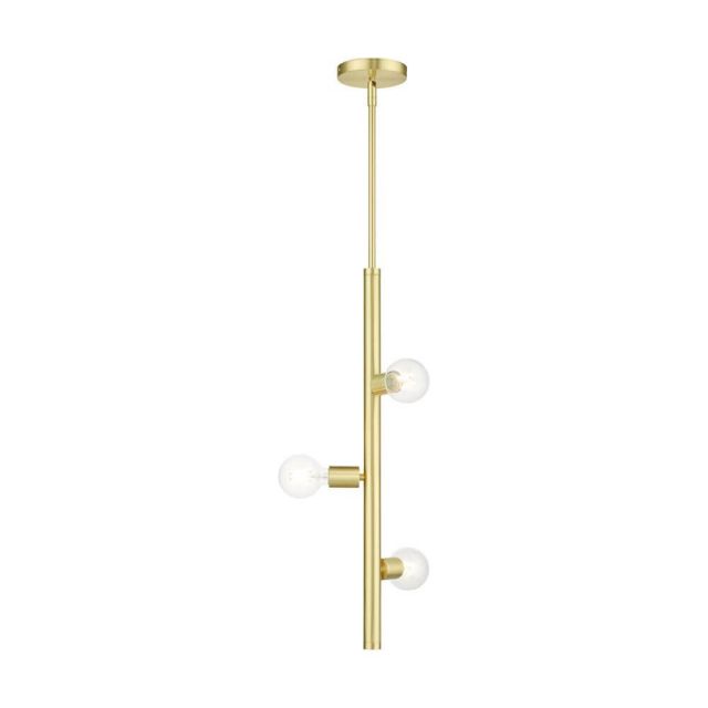 Livex 45863-12 Bannister 3 Light 6 inch Pendant in Satin Brass