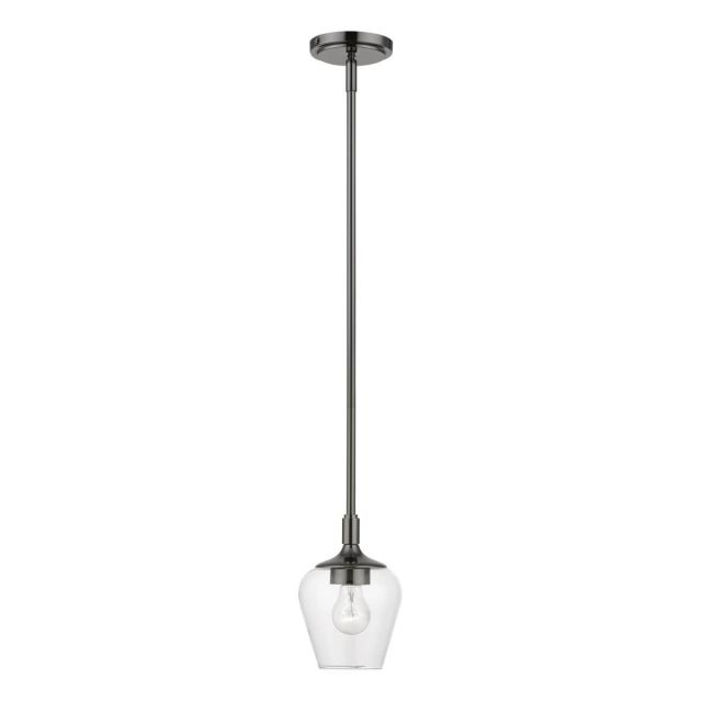 Livex 46721-46 Willow 1 Light 6 inch Pendant in Black Chrome with Clear Glass