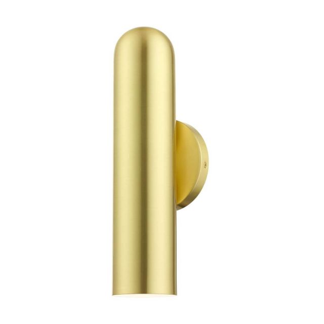 Livex 46750-12 Ardmore 1 Light 14 Inch Tall Wall Sconce in Satin Brass with Hand Welded Satin Brass Shade