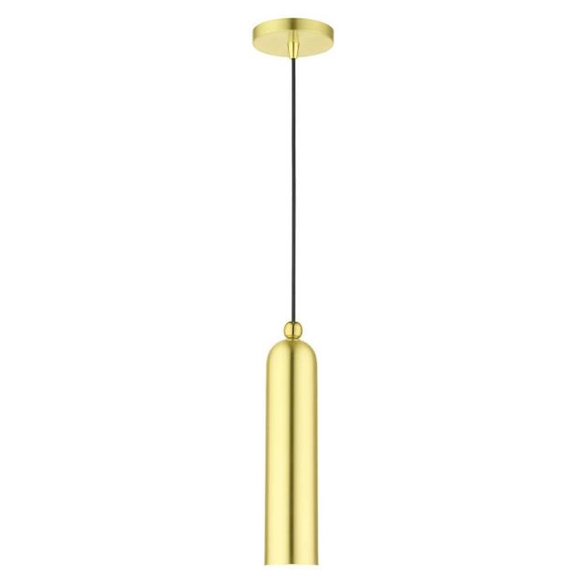 Livex 46751-12 Ardmore 1 Light 5 inch Pendant in Satin Brass with Hand Welded Satin Brass Shade