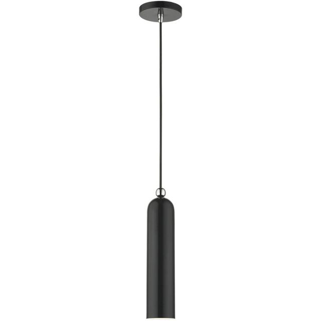 Livex 46751-68 Ardmore 1 Light 5 inch Pendant in Shiny Black with Hand Welded Shiny Black Shade