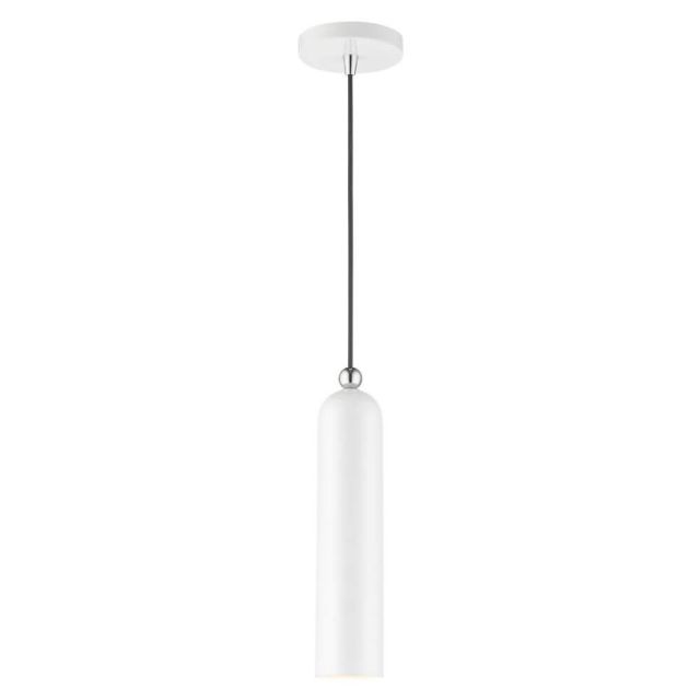 Livex 46751-69 Ardmore 1 Light 5 inch Pendant in Shiny White with Hand Welded Shiny White Shade