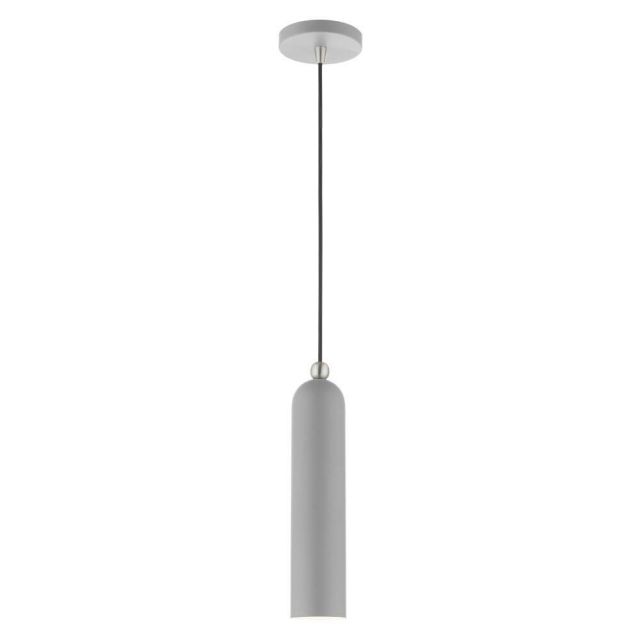 Livex 46751-80 Ardmore 1 Light 5 inch Pendant in Nordic Gray with Hand Welded Nordic Gray Shade