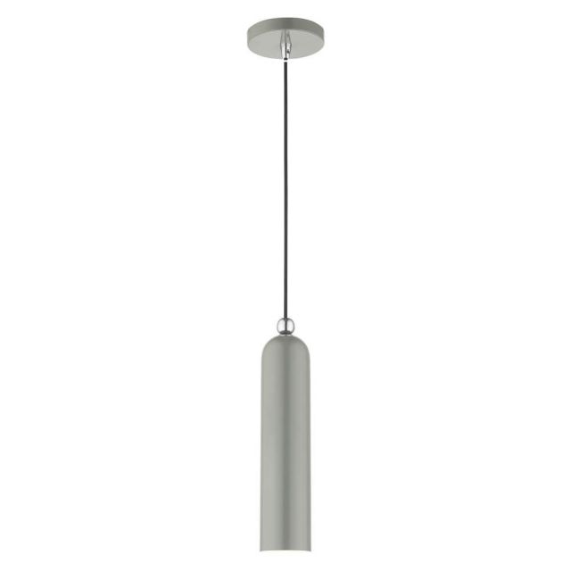 Livex 46751-90 Ardmore 1 Light 5 inch Pendant in Shiny Light Gray with Hand Welded Shiny Light Gray Shade