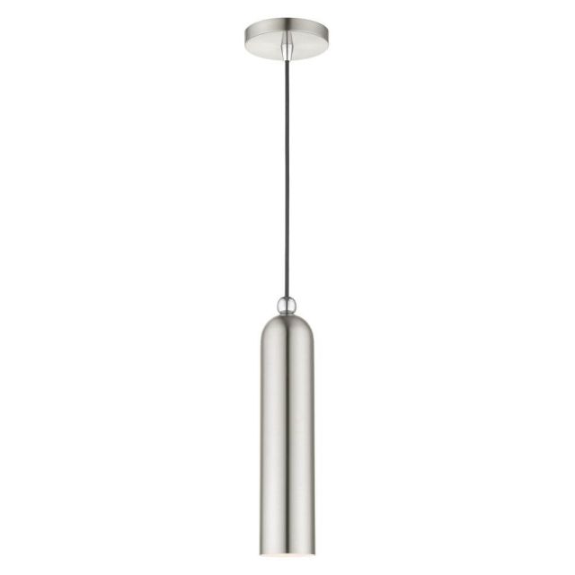 Livex 46751-91 Ardmore 1 Light 5 inch Pendant in Brushed Nickel with Hand Welded Brushed Nickel Shade