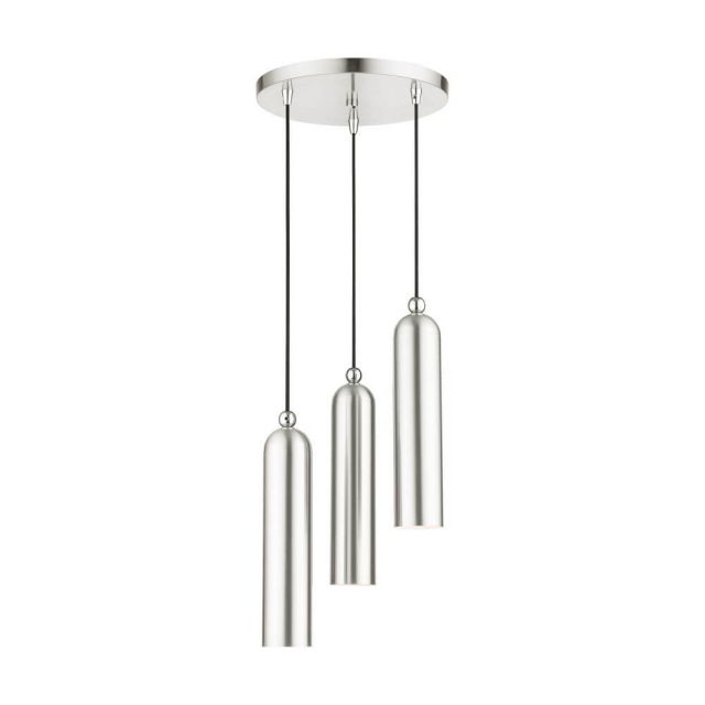 Livex 46753-91 Ardmore 3 Light 13 Inch Pendant in Brushed Nickel with Hand Welded Brushed Nickel Shade