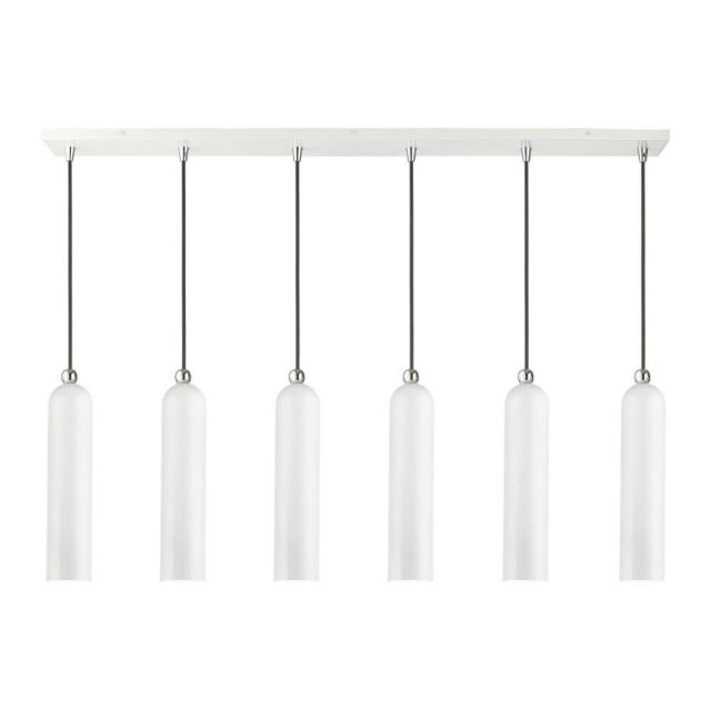 Livex 46757-69 Ardmore 6 Light 44 inch Linear Light in Shiny White with Hand Welded Shiny White Shade