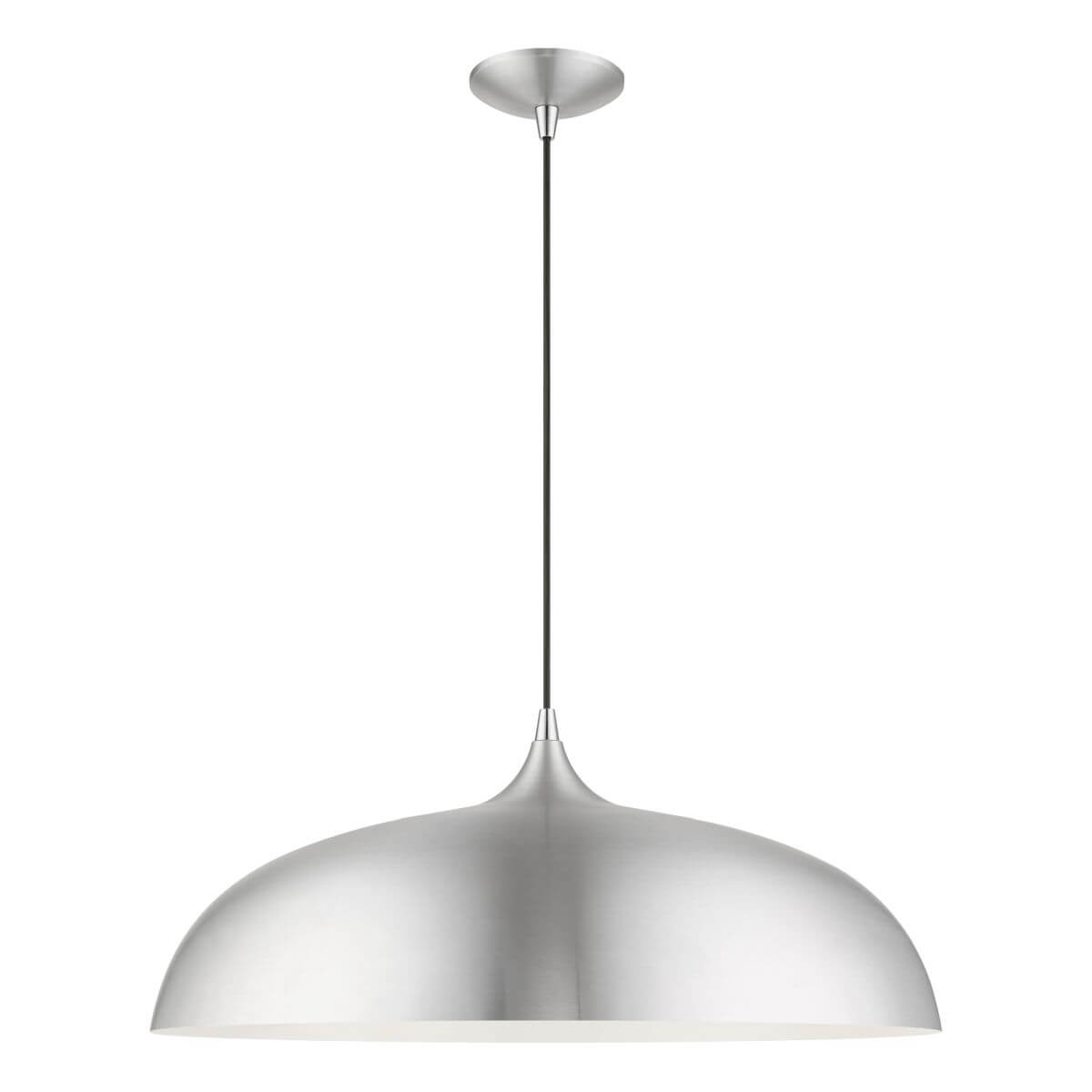 Livex 49234-66 Amador 3 Light 24 inch Pendant in Brushed Aluminum-Polished Chrome Accents