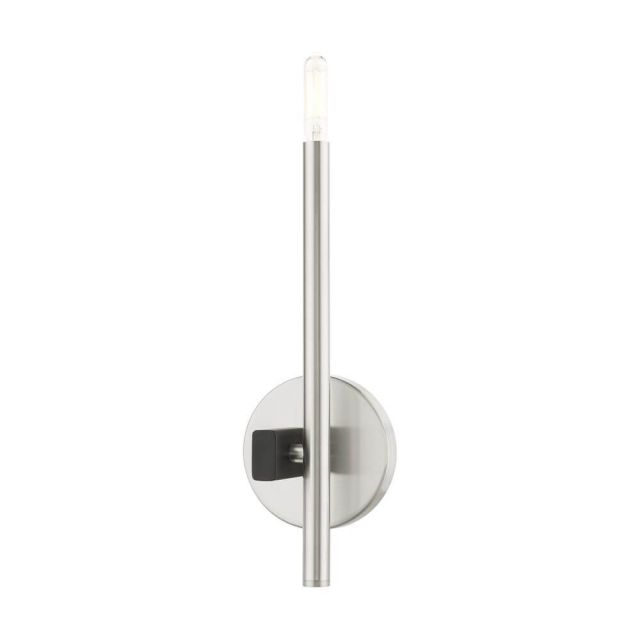 Livex 49341-91 Denmark 1 Light 14 Inch Tall Wall Sconce in Brushed Nickel