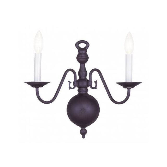 Livex 5002-07 Williamsburgh 2 Light 13 Inch Tall Wall Sconce In Bronze