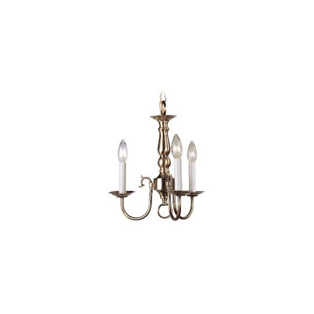 Livex 5013-01 Williamsburgh 3 Light 14 Inch Chandelier In Antique Brass