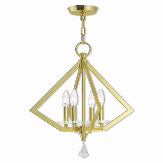 Livex 50668-91 Diamond 8 Light 28 Inch Chandelier In Brushed