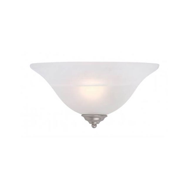 Livex 6120-91 Coronado 1 Light 7 inch Tall Wall Sconce With White Alabaster Glass In Brushed Nickel